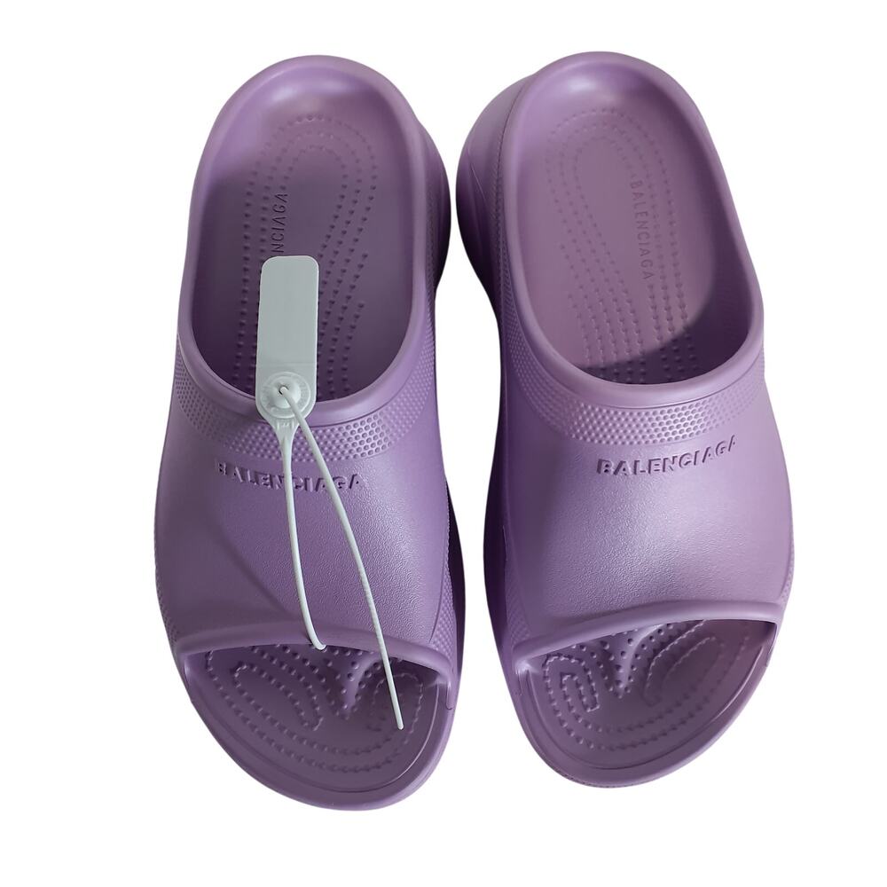 Balenciaga Platform Lilac Pool Crocs Slides Size 9 US / FR 39 NWT - Picture 3 of 6